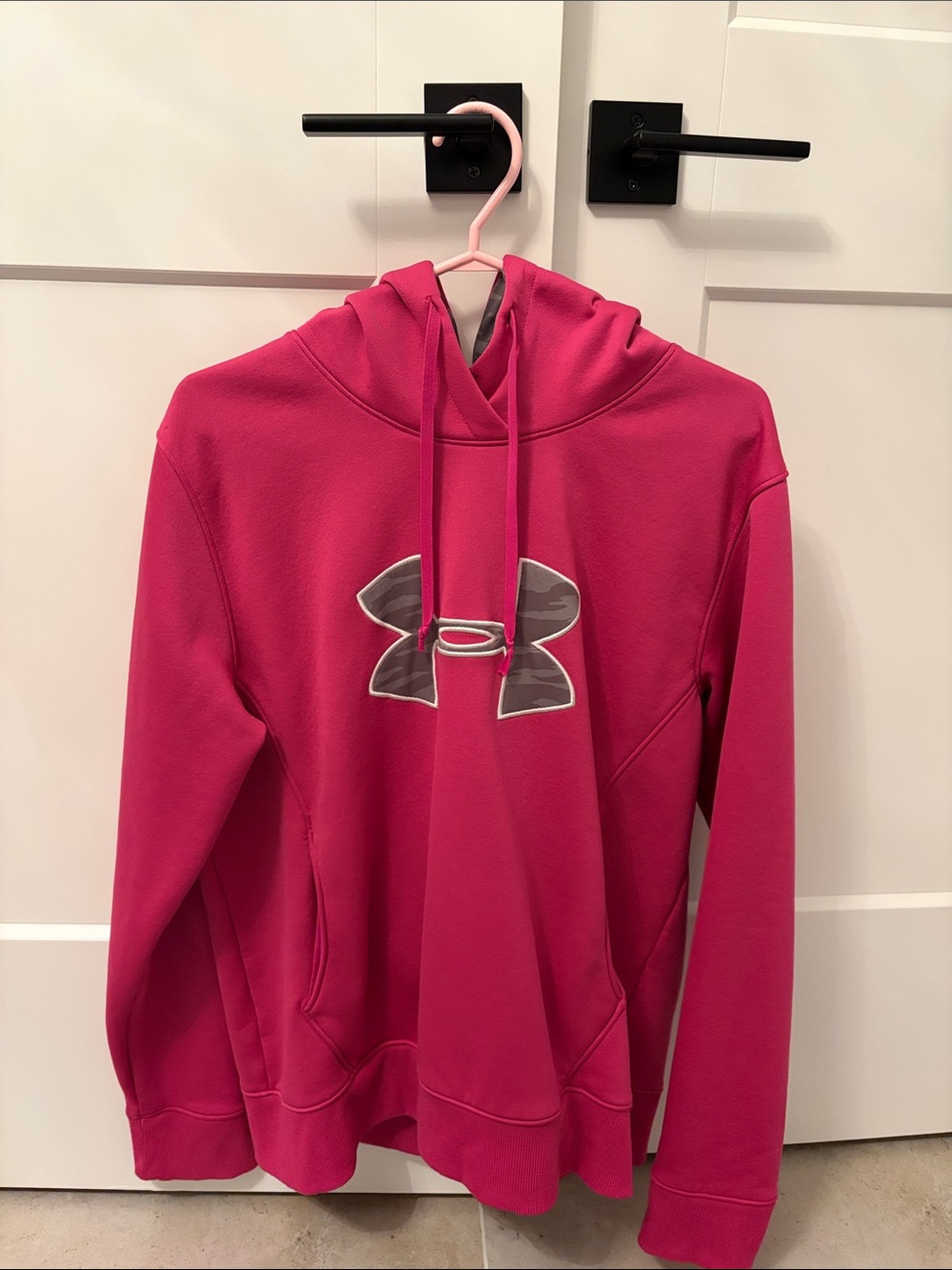 Under Armour Pink Pullover Hoodie with Camo Logo